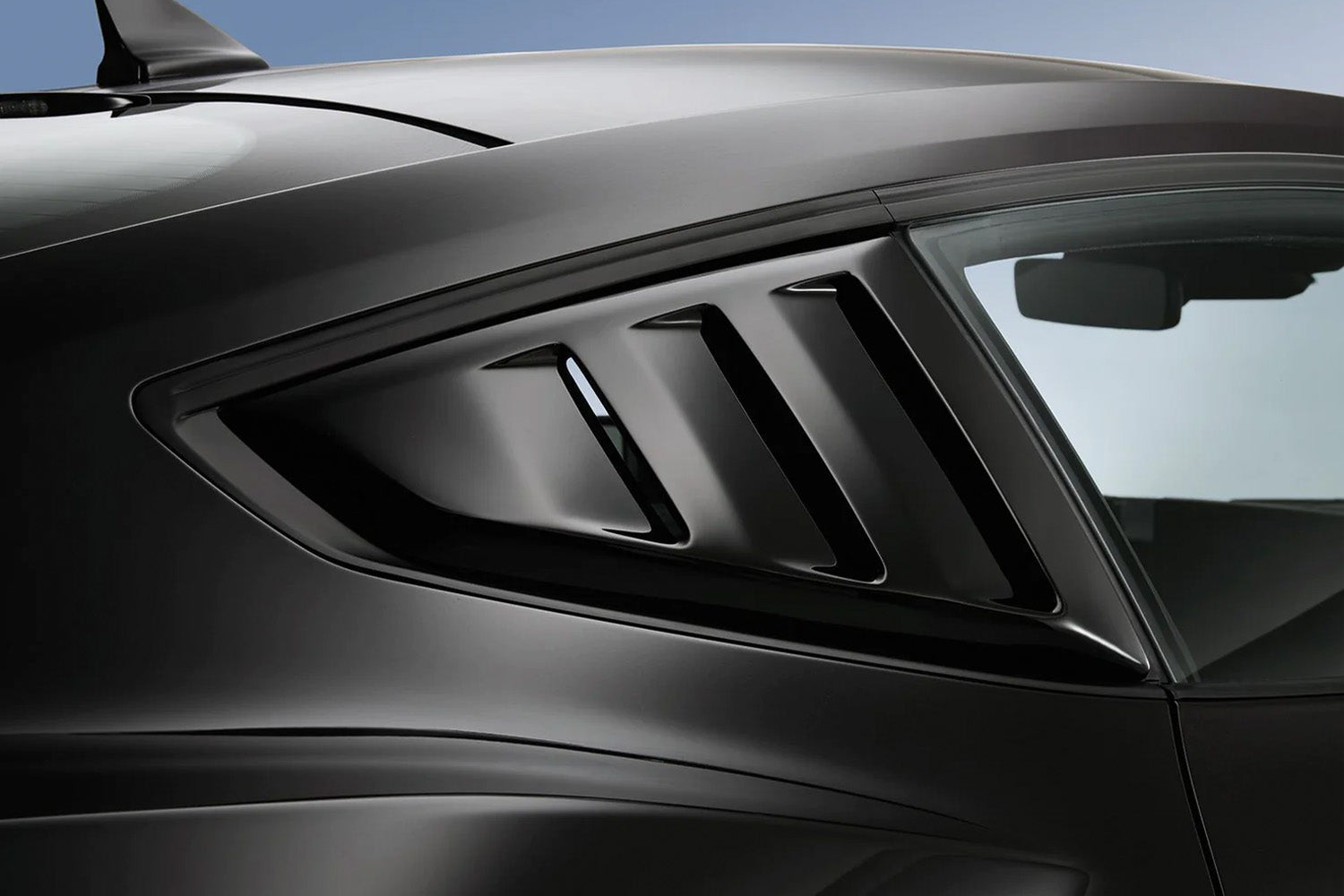 AirDesign Mustang Coupe Quarter Window Louvers - Matte Black